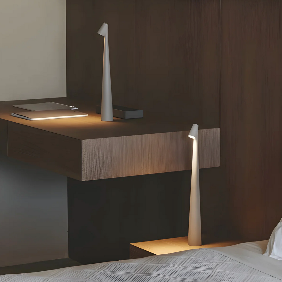 Rechargeable Bedside Table Lamp – 3-Level Dimmable Touch Light | Cordless LED Nordic Bedside Lamp