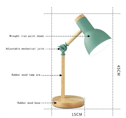 Scandi desk lamp dimensions 18" (45cm) high, 6" (15cm) base