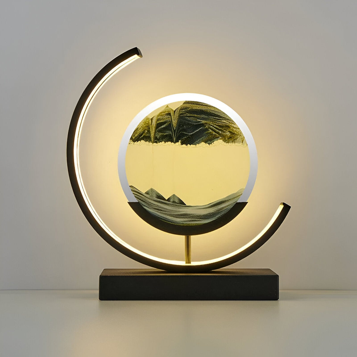 SandArt LED sand lamp with black sand