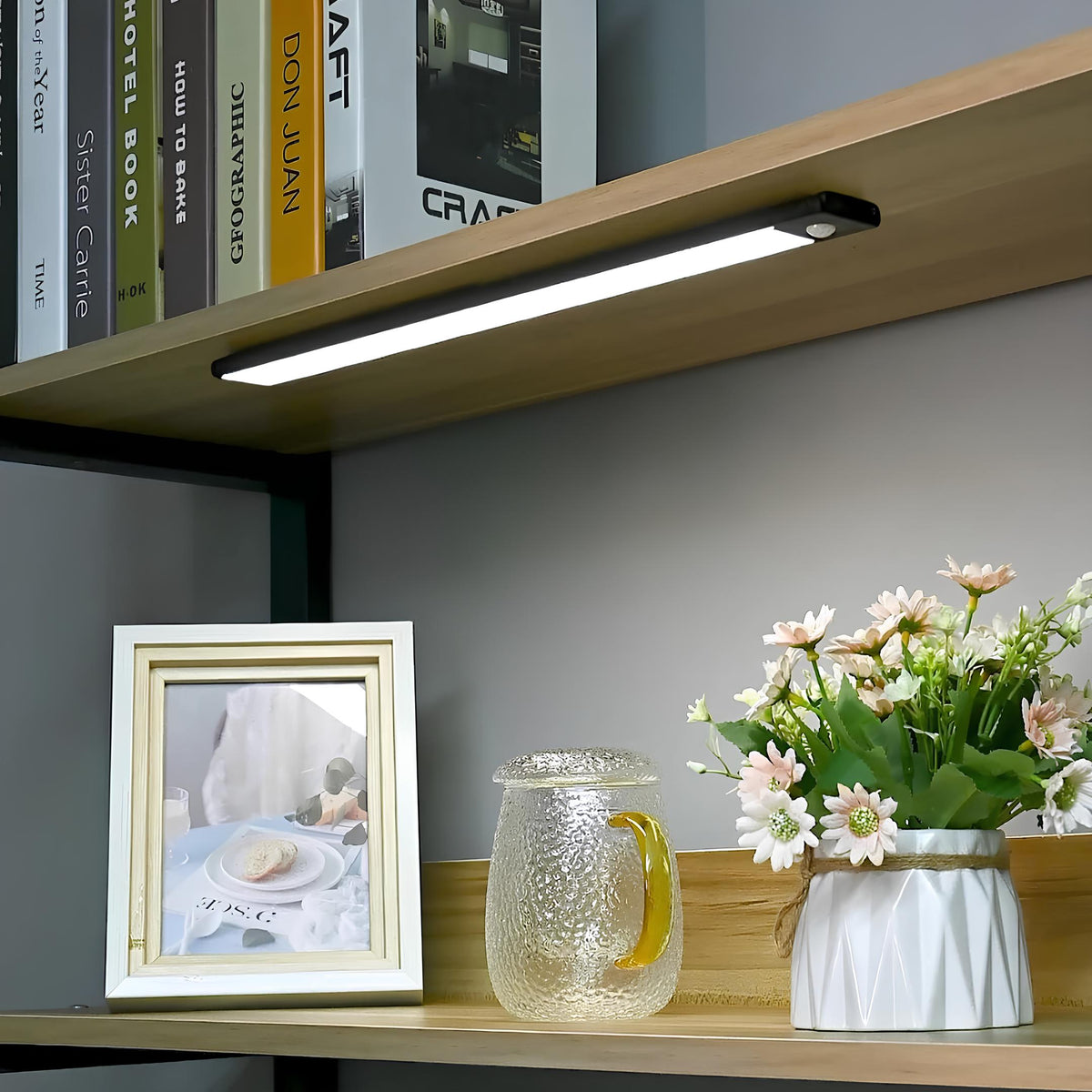 LazyStick - Wireless LED Cabinet Light with Motion Sensor – USB Rechargeable Lighting for Kitchen, Closet, Hallway & Stairs