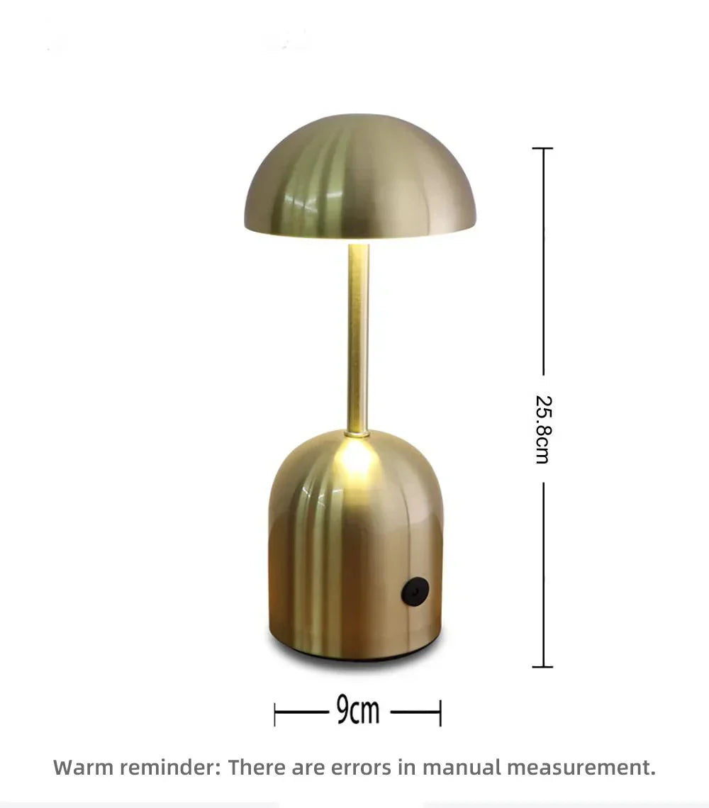 LuminaCrescent - Cordless Dimmable LED Metal Table Lamp | Modern via Touch