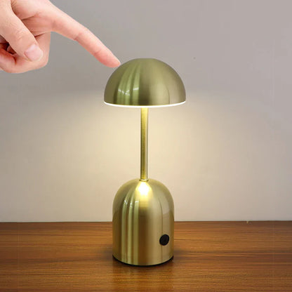 LuminaCrescent - Cordless Dimmable LED Metal Table Lamp | Modern via Touch