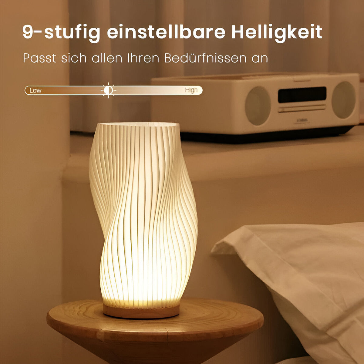 DreamWave - Dimmable Modern Cream - Colored 3D Wave Lamp