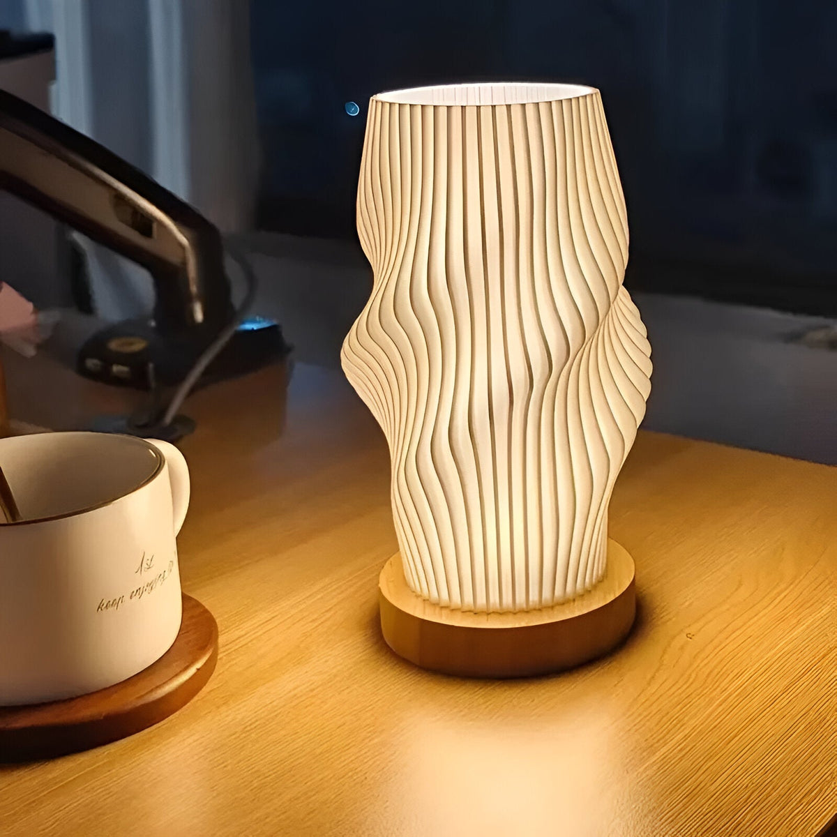 DreamWave - Dimmable Modern Cream - Colored 3D Wave Lamp