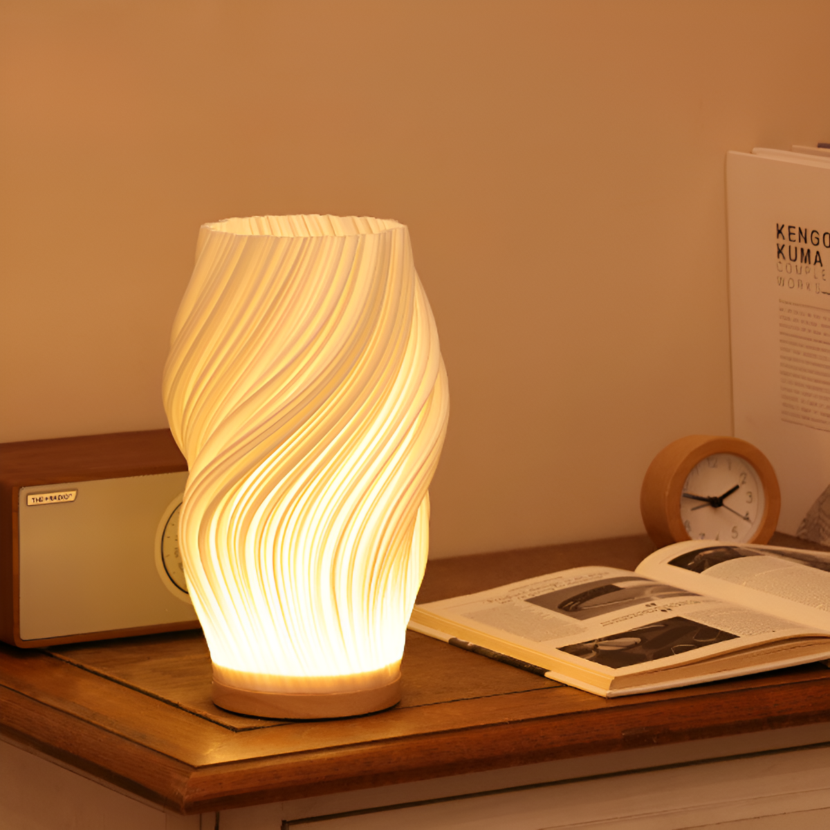 DreamWave - Dimmable Modern Cream - Colored 3D Wave Lamp