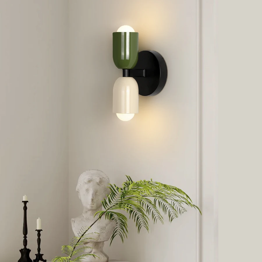 LED Wall Light with Two Heads, Up and Down Light 'Orion', Nordic Design Wall Lamp, Bedroom and Living Room
