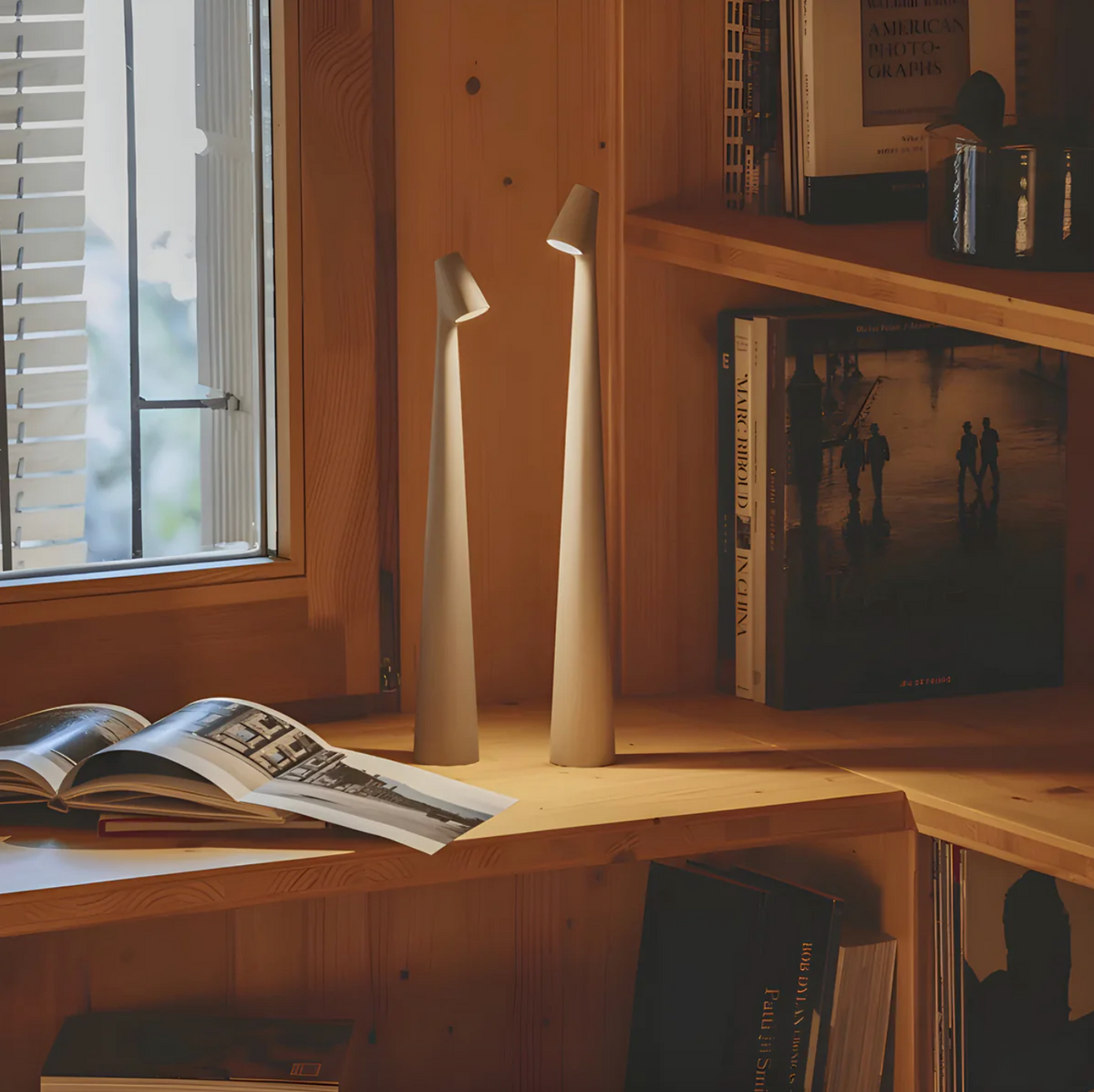 Rechargeable Bedside Table Lamp – 3-Level Dimmable Touch Light | Cordless LED Nordic Bedside Lamp