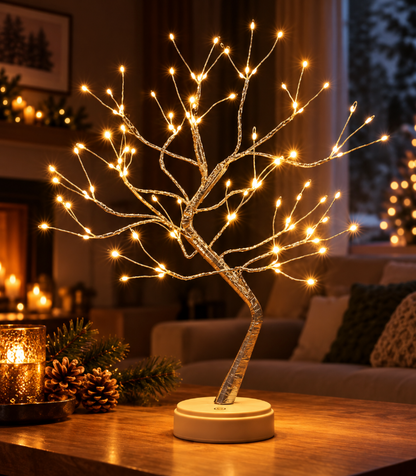Magical LED Light Tree - Unique Decorative Table Lamp for Christmas & Winter -  Rechargeable - Bedside Lamp - Living Room