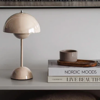 LunaGlow - Cordless LED table lamp with unique retro umbrella design
