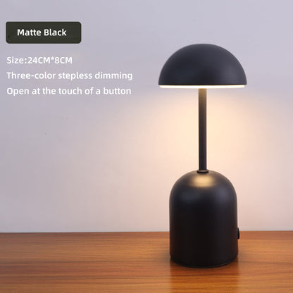 LuminaCrescent - Cordless Dimmable LED Metal Table Lamp | Modern via Touch