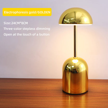 LuminaCrescent - Cordless Dimmable LED Metal Table Lamp | Modern via Touch