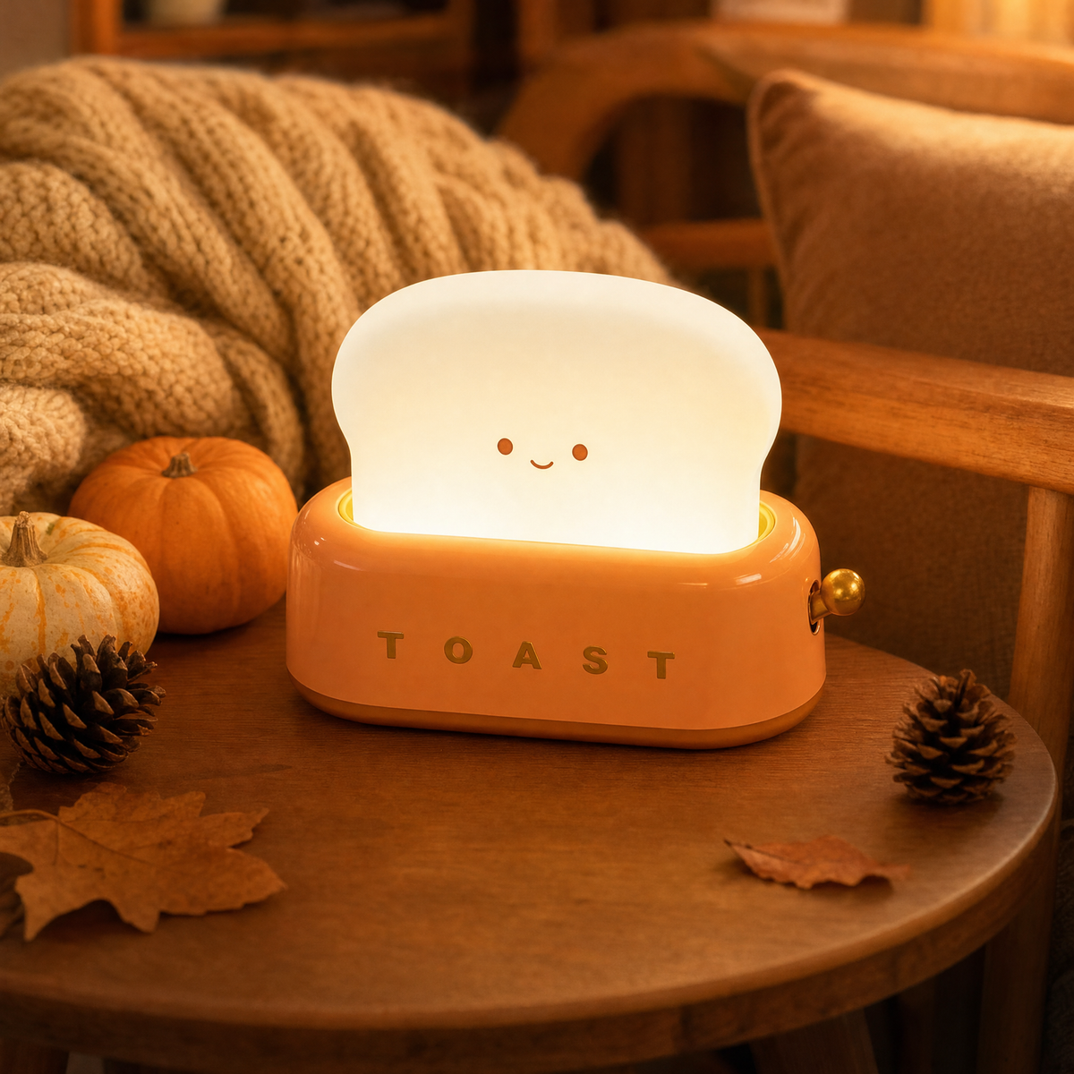 ToastLight LED night light in toaster shape in orange