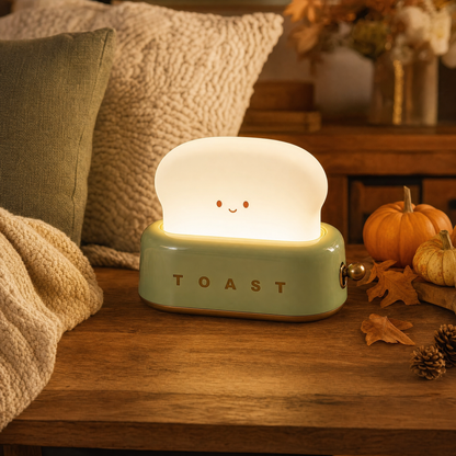 ToastLight LED night light in toaster shape in green