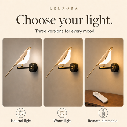 Avia wall light in neutral light, warm light or remote dimmable