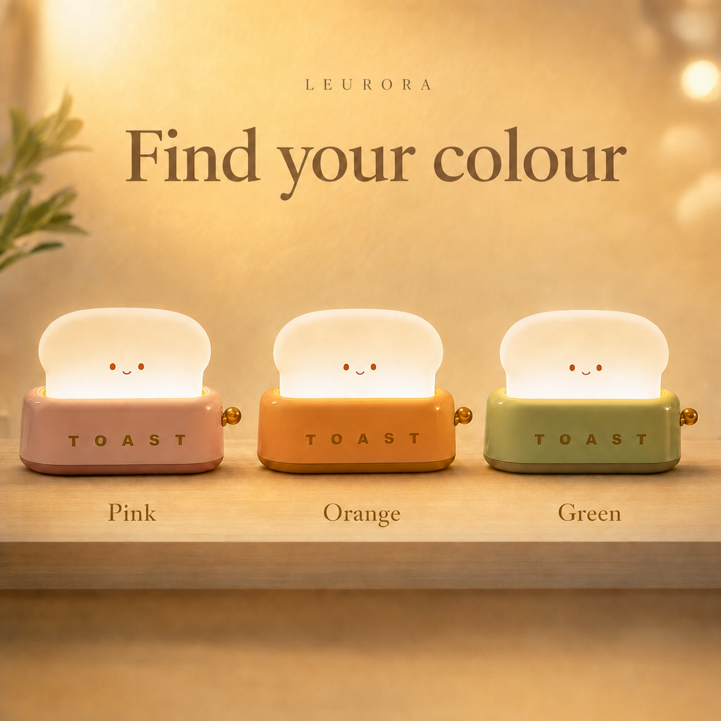 ToastLight toaster lamp in pink, orange and green