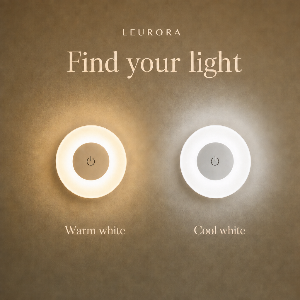 LumiBeam night light in warm white and cool white