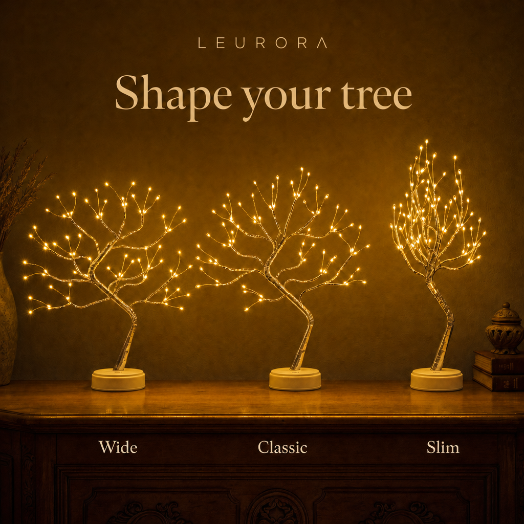 Shape your LED light tree: wide, classic or slim