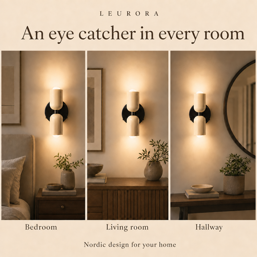 Orion Nordic design wall lamp in the bedroom, living room and hallway