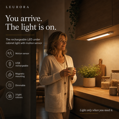 Rechargeable under cabinet light EasyStick with motion sensor, wireless LED lighting for kitchen and closet